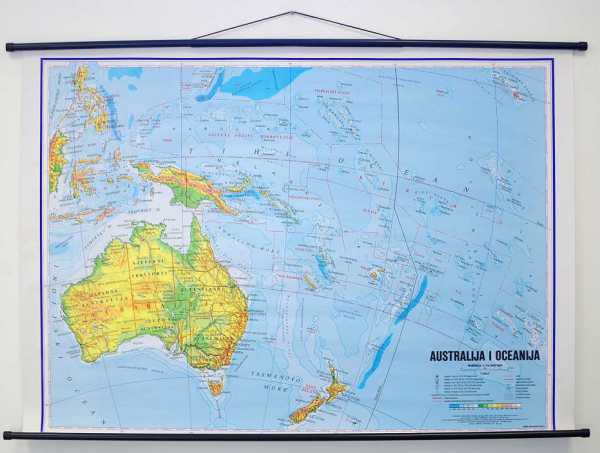 KARTA AUSTRALIJA I OCEANIJA 1 : 10 000 000
